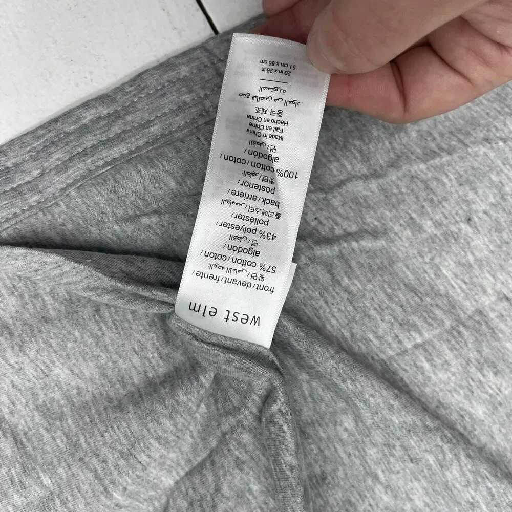 West Elm Grey Jersey Standard Pillow Case Sham Size 20x26in